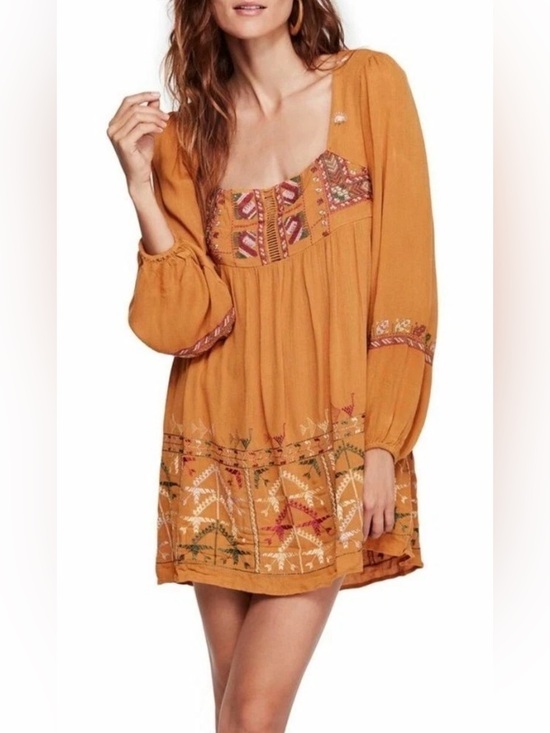 Free People Dresses & Skirts - Free People Geo Rhiannon Embroidered Mini Dress Size Small